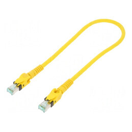 Patch cord | S/FTP | 6a | litat | Cu | PUR | galben | 0,5m | 27AWG | Fire: 8 | 09488485745005