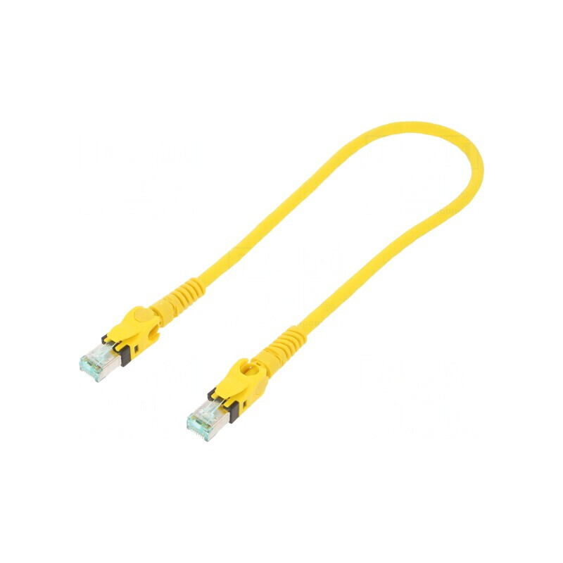 Patch Cord S/FTP Cat6a Cu PUR Galben 0,5m | Electronic-mag.ro | Componente Electronice