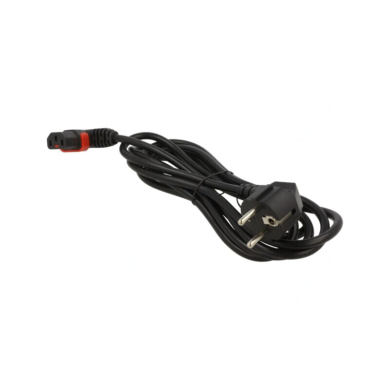 Cablu Alimentare 3m CEE 7/7 la IEC C13 90° 10A | Electronic-mag.ro | Componente Electronice
