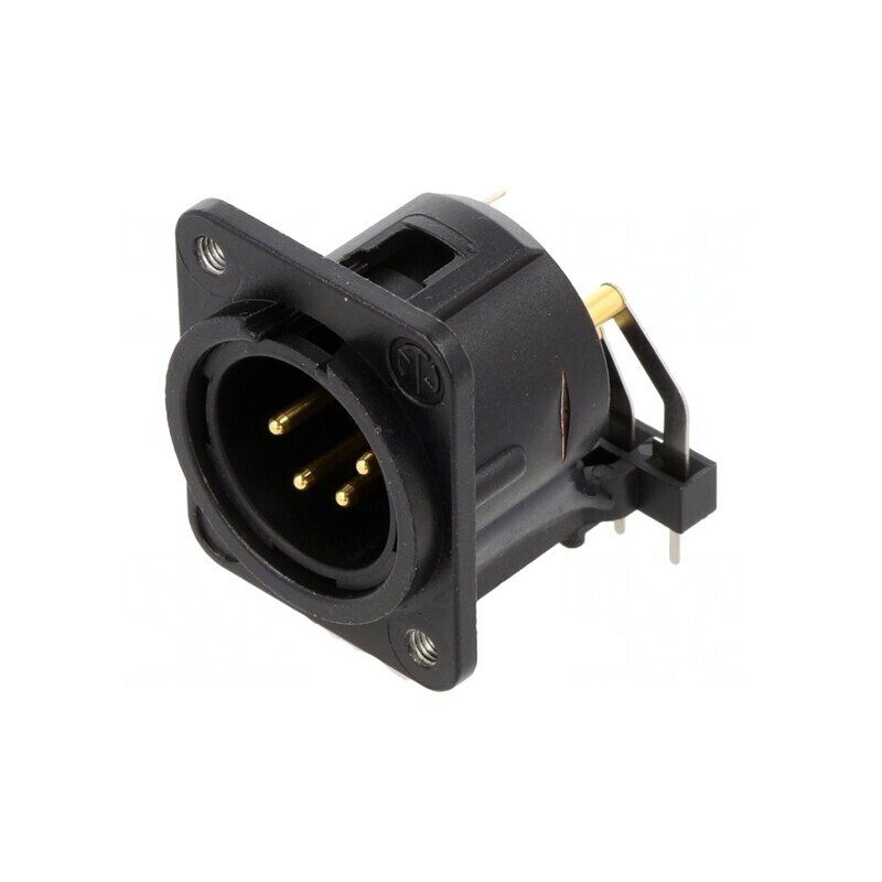 Conector XLR Tată 90° Negru 6A | Electronic-mag.ro | Componente Electronice