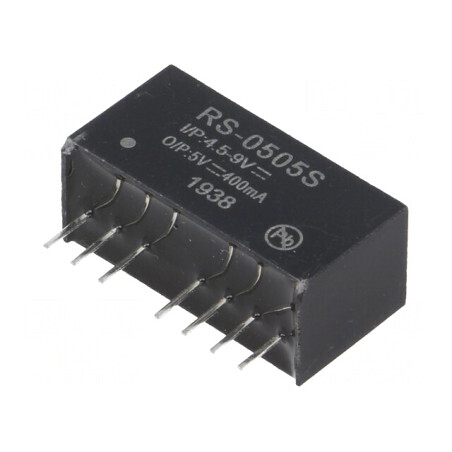 Convertor DC/DC 2W 4.5-9V la 5V 400mA SIP8 RS-0505S | Electronic-mag.ro | Componente Electronice
