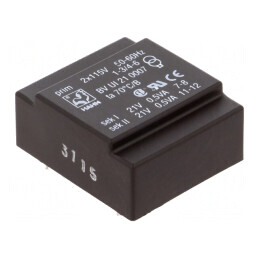 Transformator Încapsulat 1VA 115V 21V 23mA PCB | Electronic-mag.ro | Componente Electronice