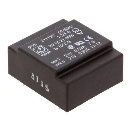 Transformator Încapsulat 1VA 115V 21V 23mA PCB | Electronic-mag.ro | Componente Electronice