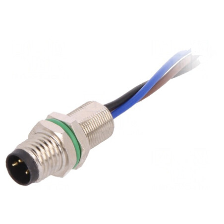 Conector M8 Tată 3 Pin pentru Montare pe Panou cu Piuliță din Spate | Electronic-mag.ro | Componente Electronice