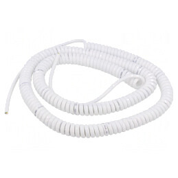 Cablu spiralat neecranat alb 0,8m-3,2m