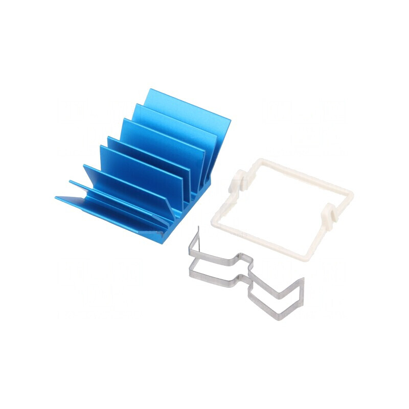 Radiator Extrudat cu Aripioare BGA Albastru 21x21mm | Electronic-mag.ro | Componente Electronice
