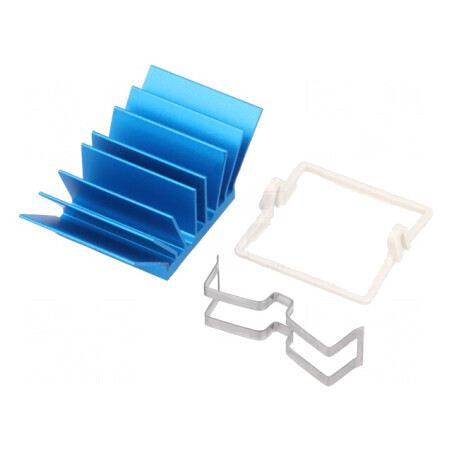 Radiator Extrudat cu Aripioare BGA Albastru 21x21mm | Electronic-mag.ro | Componente Electronice