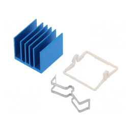 Radiator Extrudat cu Aripioare BGA Albastru 21x21mm | Electronic-mag.ro | Componente Electronice