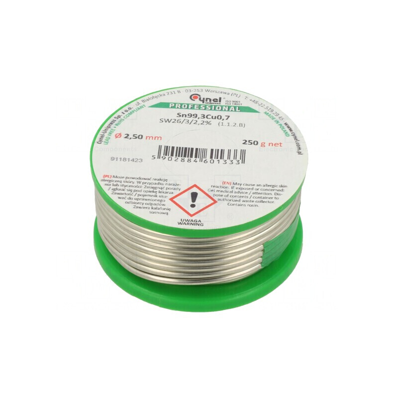 Sârmă de lipit fără plumb 2,5mm 250g | Electronic-mag.ro | Componente Electronice Sârmă de lipit fără plumb 2,5mm 250g | Electronic-mag.ro | Componente Electronice