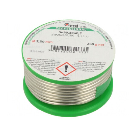 Sârmă de lipit fără plumb 2,5mm 250g | Electronic-mag.ro | Componente Electronice