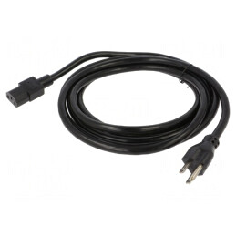 Cablu Alimentare 3m Negru IEC C13 la NEMA 5-15 | Electronic-mag.ro | Componente Electronice