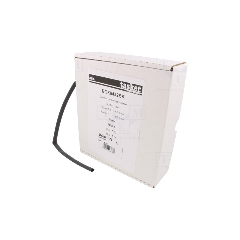 Manșon termocontractabil 6,4mm 5m negru | Electronic-mag.ro | Componente Electronice