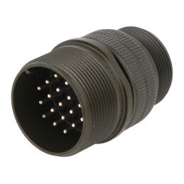 Conector circular 22mm aliaj aluminiu oliv | Electronic-mag.ro | Componente Electronice