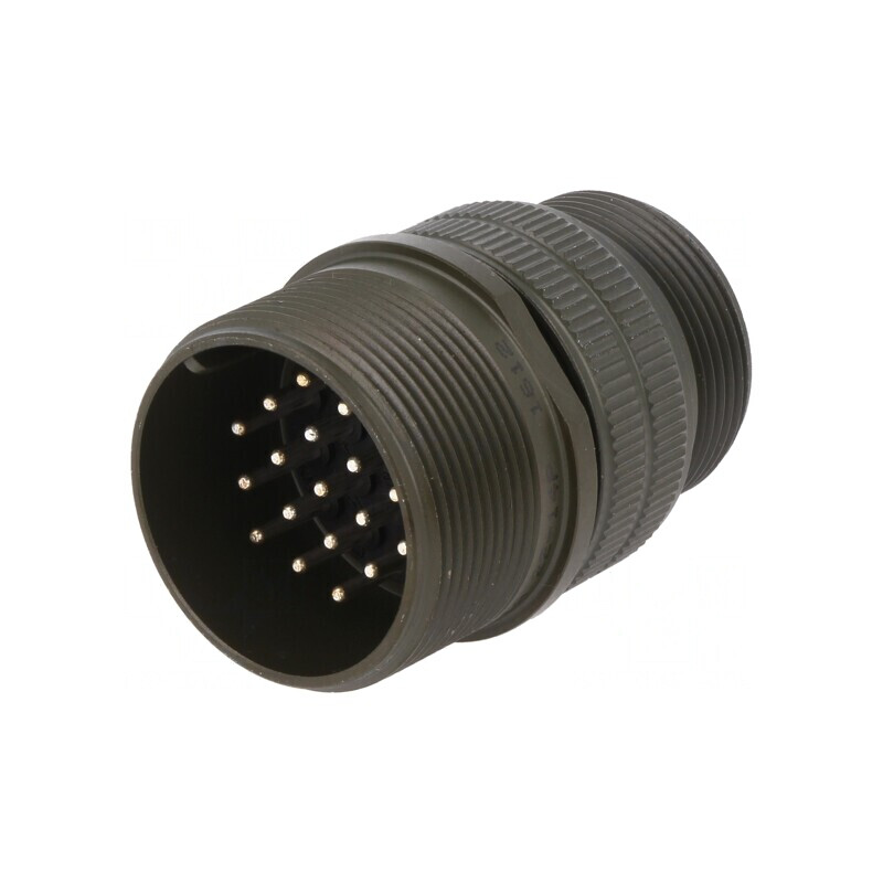 Conector circular 22mm aliaj aluminiu oliv | Electronic-mag.ro | Componente Electronice