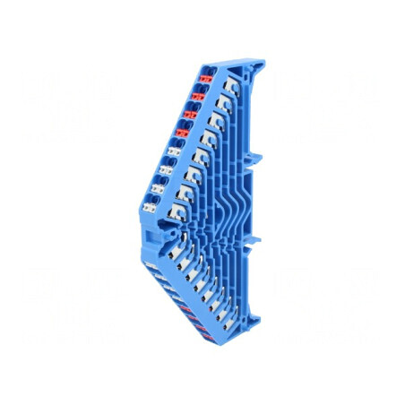 Conector Șine 1.5mm2 8 Piste 32 Borne Albastru 8A | Electronic-mag.ro | Componente Electronice