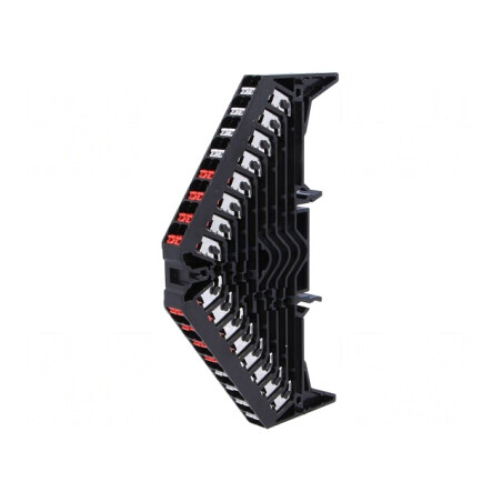 Conector Șine 1,5mm2 8 Piste 32 Borne Negru 250VAC | Electronic-mag.ro | Componente Electronice