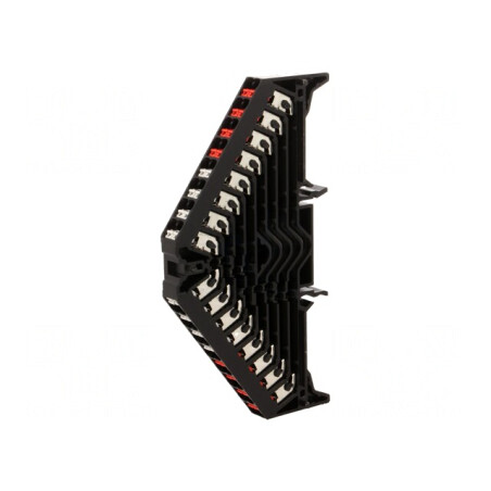 Conector de Șine 1,5mm2 8 Piste 32 Borne Negru 250VAC | Electronic-mag.ro | Componente Electronice
