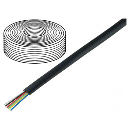 Cablu Telecomunicaţii 6x28AWG Negru 100m | Electronic-mag.ro | Componente Electronice