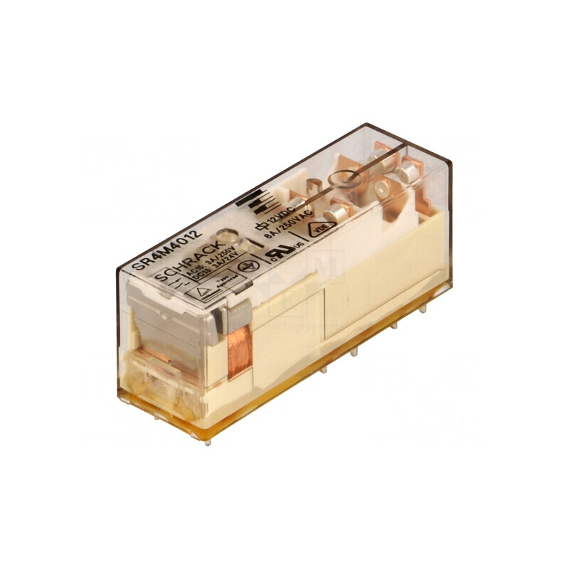Releu electromagnetic 12VDC 8A 3PST-NO SPST-NC | Electronic-mag.ro | Componente Electronice