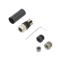 Mufă M8 4P mamă pe cablu IP67 30V | Electronic-mag.ro | Componente Electronice