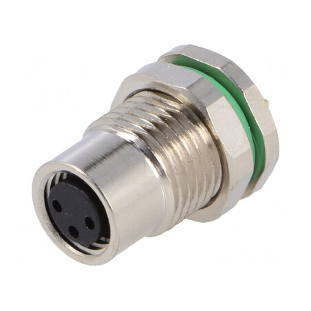 Conector M8 Mamă 3 PIN pentru Panou cu Piuliță Frontală | Electronic-mag.ro | Componente Electronice