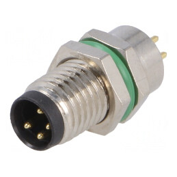 Conector M8 4-Pin pentru Montare pe Panou cu Piuliță Frontală | Electronic-mag.ro | Componente Electronice