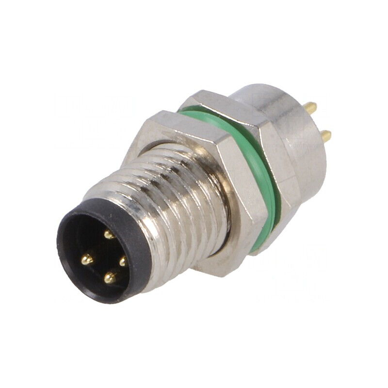 Conector M8 4-Pin pentru Montare pe Panou cu Piuliță Frontală | Electronic-mag.ro | Componente Electronice