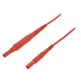 Cablu de măsurare 8A mufă banană 4 mm roșu | Electronic-mag.ro | Componente Electronice