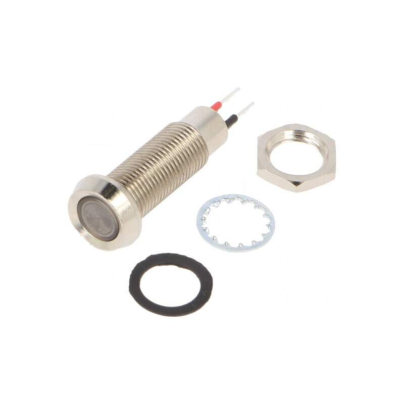 Lampă de control LED roșie 24-28VDC Ø8.1mm IP67 alamă | Electronic-mag.ro | Componente Electronice Lampă de control LED roșie 24-28VDC Ø8.1mm IP67 alamă | Electronic-mag.ro | Componente Electronice