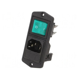 Conector Alimentare AC Tată 10A 250V IEC 60320 | Electronic-mag.ro | Componente Electronice