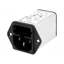 Conector AC Soclu Tată 6A 250V IEC 60320 KFA | Electronic-mag.ro | Componente Electronice