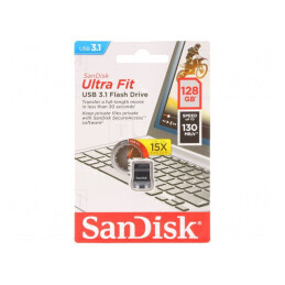 Pendrive | USB 3.2 | 128GB | R: 130MB/s | USB A | ULTRA FIT | SDCZ430-128G-G46