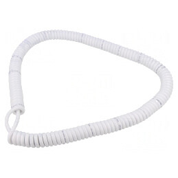 Cablu Spiralat 5x0,22mm² PUR Alb 0,8m-3,2m | Electronic-mag.ro | Componente Electronice