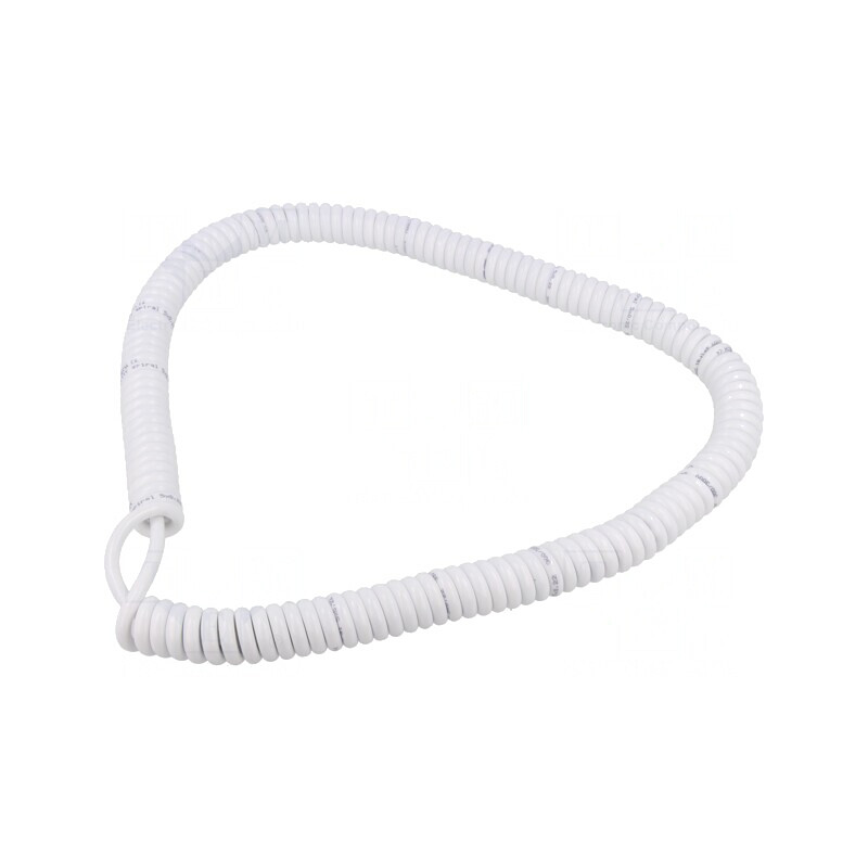 Cablu Spiralat 5x0,22mm² PUR Alb 0,8m-3,2m | Electronic-mag.ro | Componente Electronice