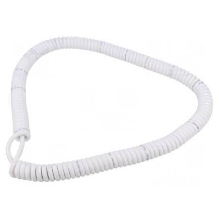 Cablu Spiralat 5x0,22mm² PUR Alb 0,8m-3,2m | Electronic-mag.ro | Componente Electronice