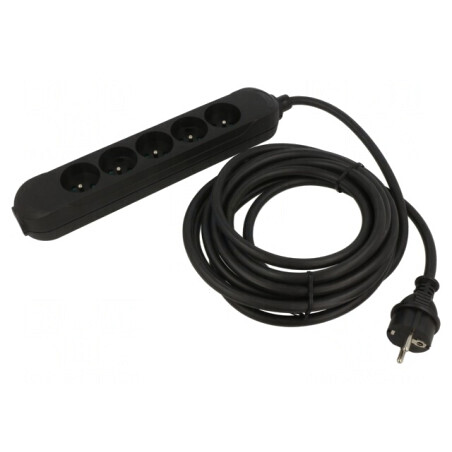 Prelungitor 5 Prize Negru 5m 16A | Electronic-mag.ro | Componente Electronice