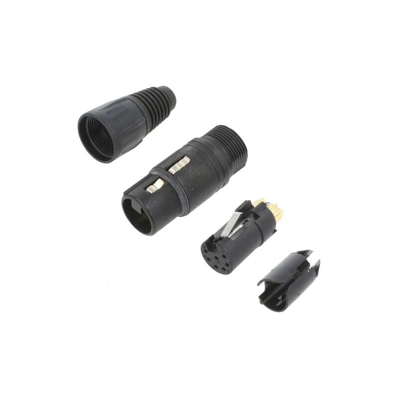 Conector XLR Mufă Mamă pe Cablu Drept 7 PIN | Electronic-mag.ro | Componente Electronice