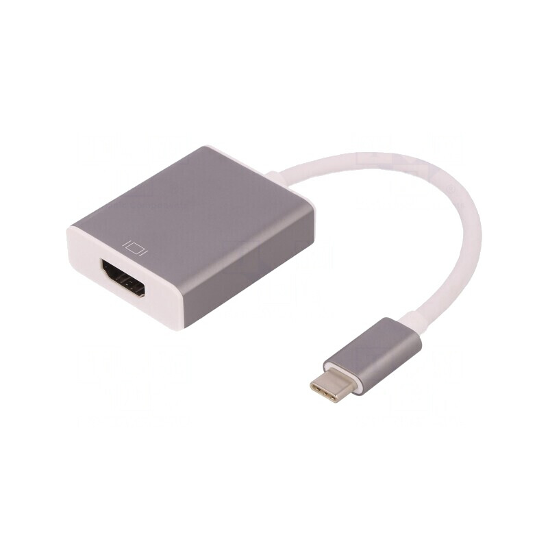 Adaptor USB-C la HDMI 0.18m Alb/Argintiu | Electronic-mag.ro | Componente Electronice Adaptor USB-C la HDMI 0.18m Alb/Argintiu | Electronic-mag.ro | Componente Electronice