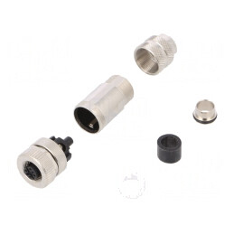 Conector M12 Mufă Mamă 5-PIN IP67 Aurit | Electronic-mag.ro | Componente Electronice