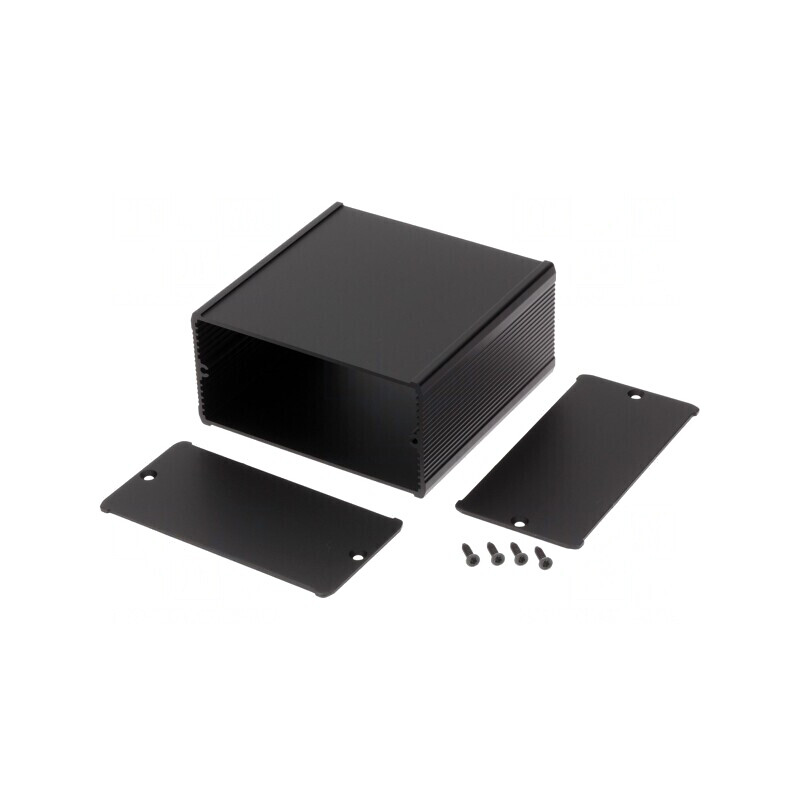 Carcasă aluminiu neagră TUF 105x100x52mm | Electronic-mag.ro | Componente Electronice