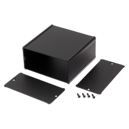 Carcasă aluminiu neagră TUF 105x100x52mm | Electronic-mag.ro | Componente Electronice
