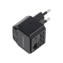 Repeater WiFi RJ45 Schuko Negru  | Electronic-mag.ro | Componente Electronice