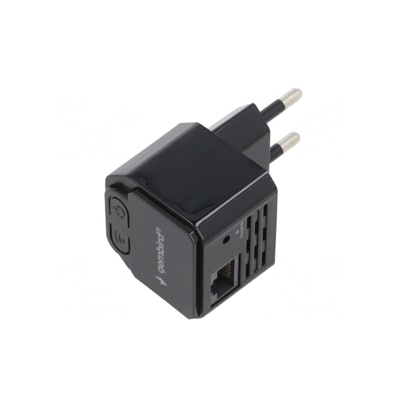 Repeater WiFi RJ45 Schuko Negru  | Electronic-mag.ro | Componente Electronice