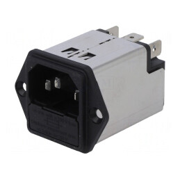 Conector Alimentare AC Soclu Tată 1A 250VAC IEC 60320 | Electronic-mag.ro | Componente Electronice