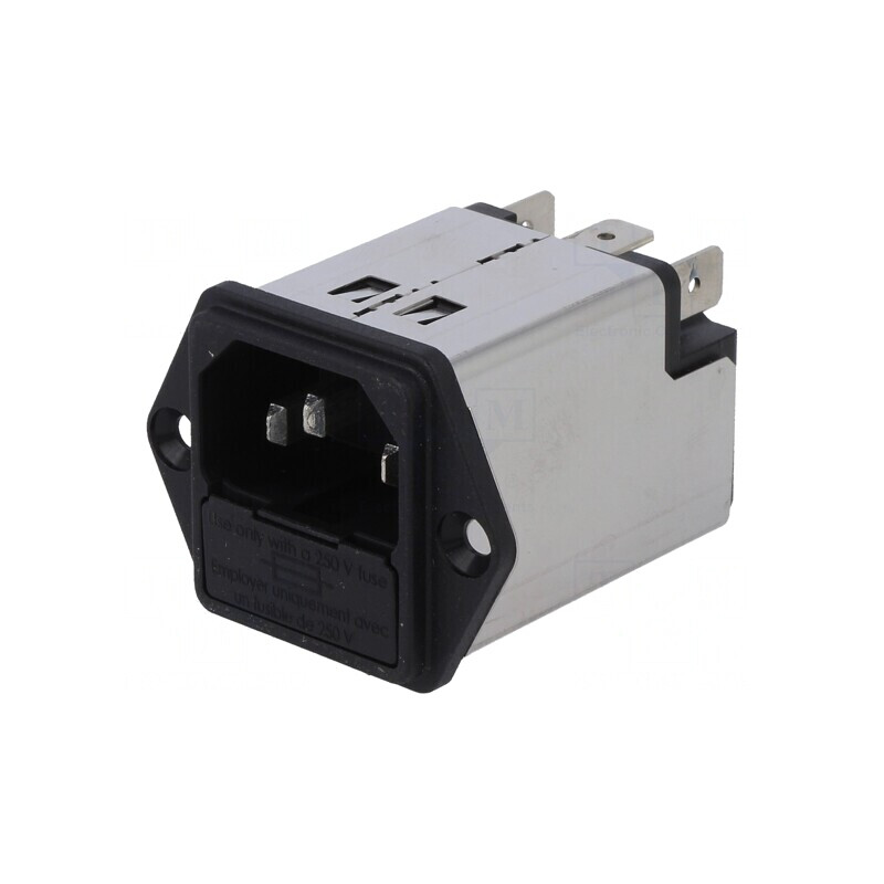 Conector Alimentare AC Soclu Tată 1A 250VAC IEC 60320 | Electronic-mag.ro | Componente Electronice