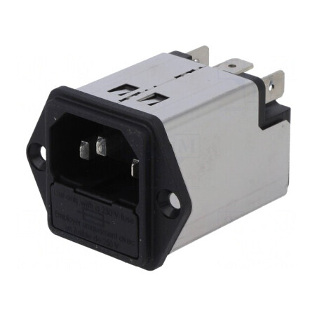Conector Alimentare AC Soclu Tată 1A 250VAC IEC 60320 | Electronic-mag.ro | Componente Electronice