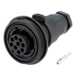 Conector Circular Mufă Mamă 9 PIN Filet Exterior | Electronic-mag.ro | Componente Electronice