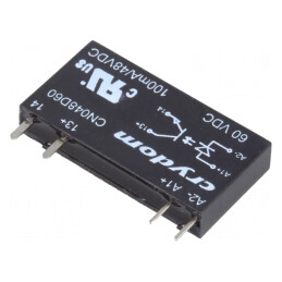 Releu Semiconductor 38-72VDC 100mA 0-48VDC THT SIP CN048D60 | Electronic-mag.ro | Componente Electronice