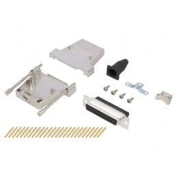Conector D-Sub 25 Pin Mufă Mamă Crimpată Neagră | Electronic-mag.ro | Componente Electronice