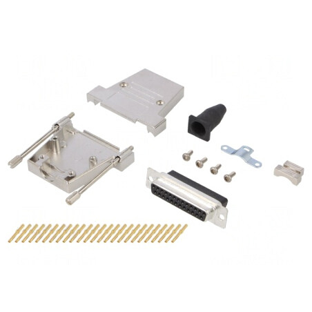 Conector D-Sub 25 Pin Mufă Mamă Crimpată Neagră | Electronic-mag.ro | Componente Electronice